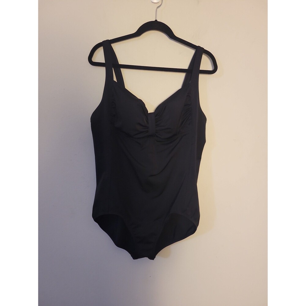 Speedo Black One Piece Swimsuit Bathing Suit Sz 22